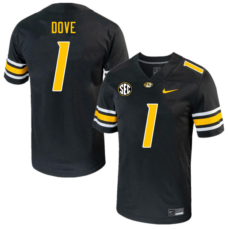 Men #1 Tauskie Dove Missouri Tigers College 2023 Football Stitched Jerseys Sale-Black